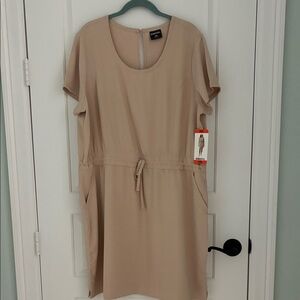 32 Degrees Cool Beige Cinched Waist Dress -XXL